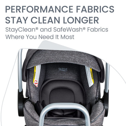 Britax Willow SC Infant Car Seat with Alpine Base - Pindot Stone - E1D034T