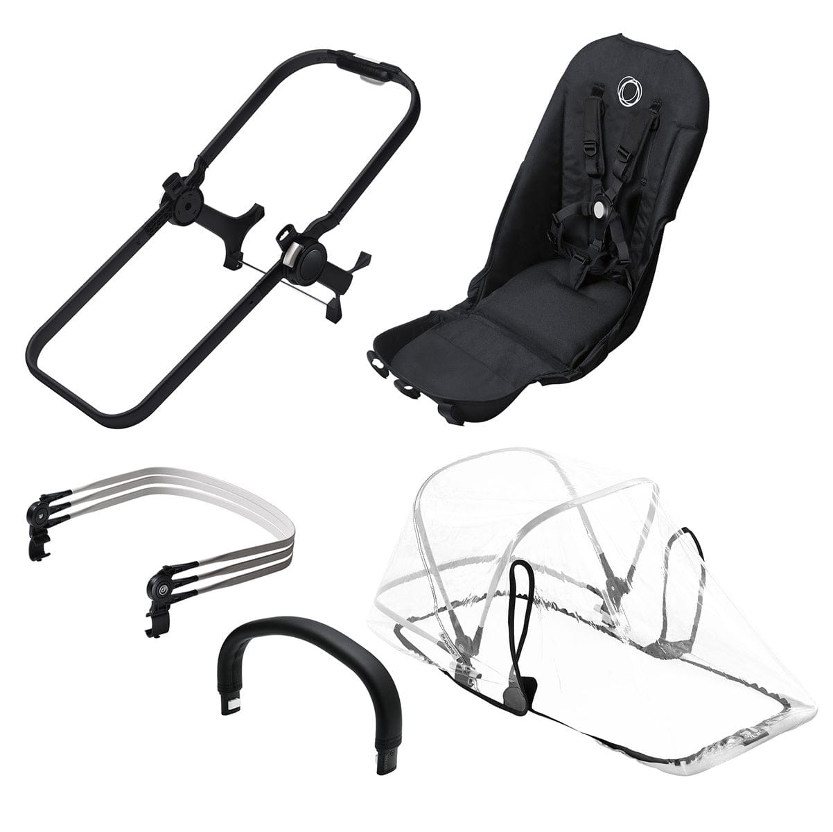 Bugaboo 2016/2017 Donkey Duo Extension Set - Black/Black - 181132ZW03