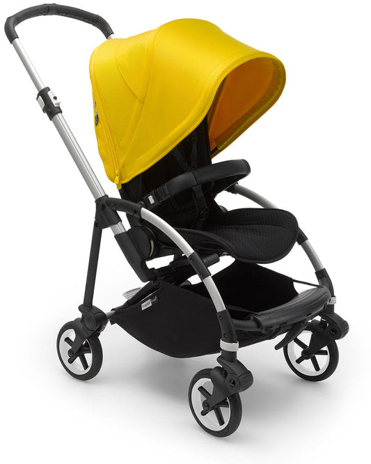 Bugaboo Bee6 Complete Stroller Bundle - Aluminum / Black / Lemon Yellow - 501302ZW01-500305LM01
