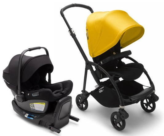 Bugaboo Bee6 + Turtle Air Travel System Bundle - Black / Black / Lemon Yellow / Black