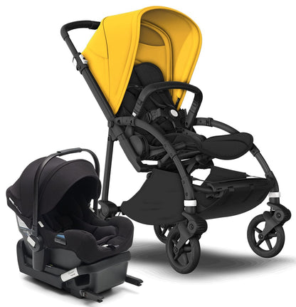 Bugaboo Bee6 + Turtle One Travel System - Black/Black/Lemon Yellow/Black