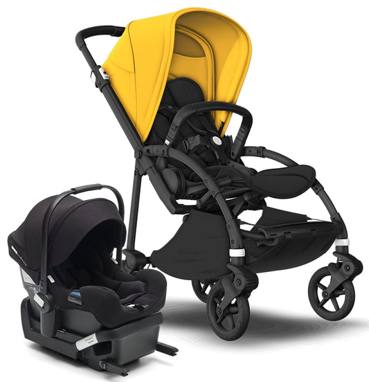 Bugaboo Bee6 + Turtle One Travel System - Black/Black/Lemon Yellow/Black