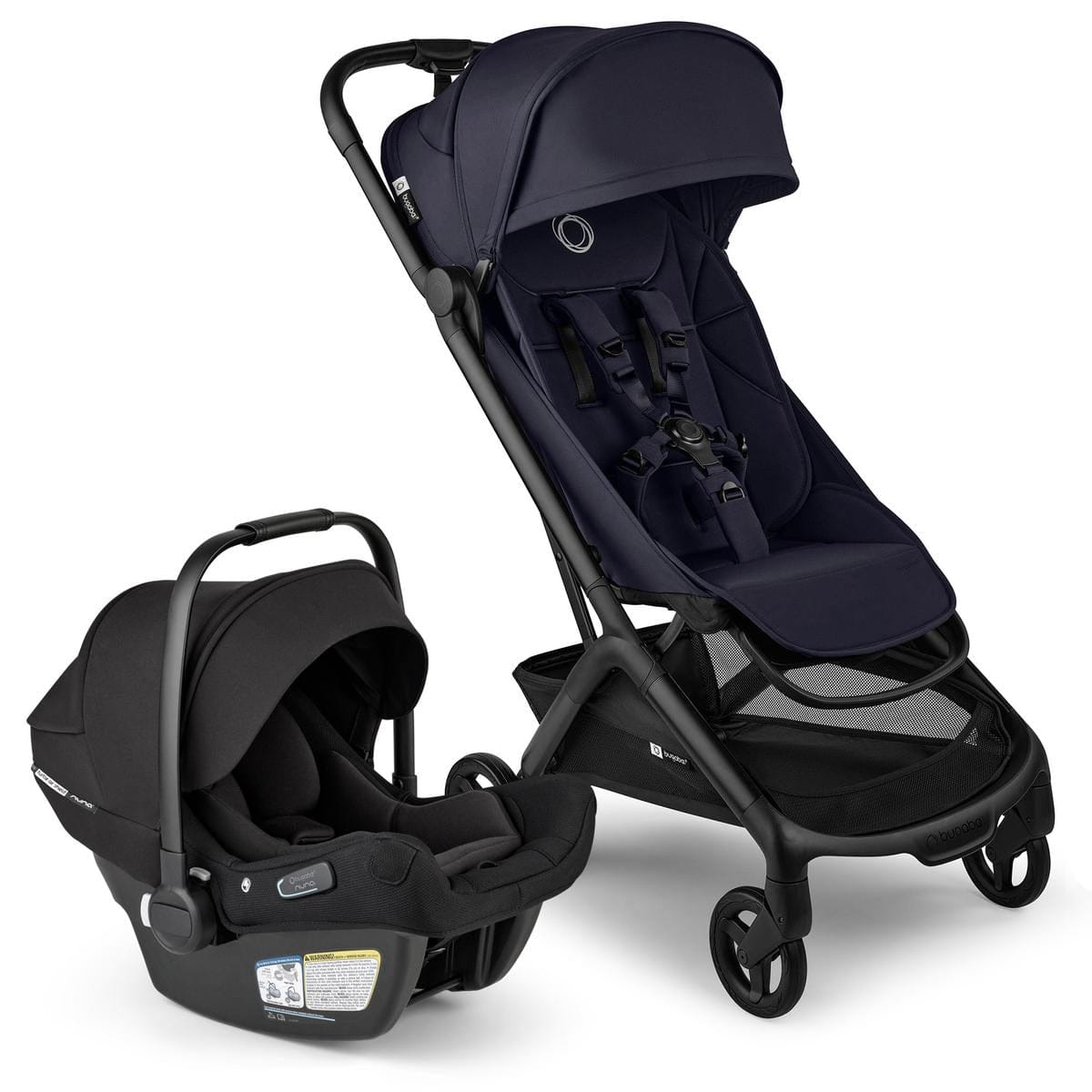 Bugaboo Butterfly 2 + Turtle Air Shield Travel System Bundle - Black / Deep Indigo / Deep Indigo / Black - 100338039-400016001