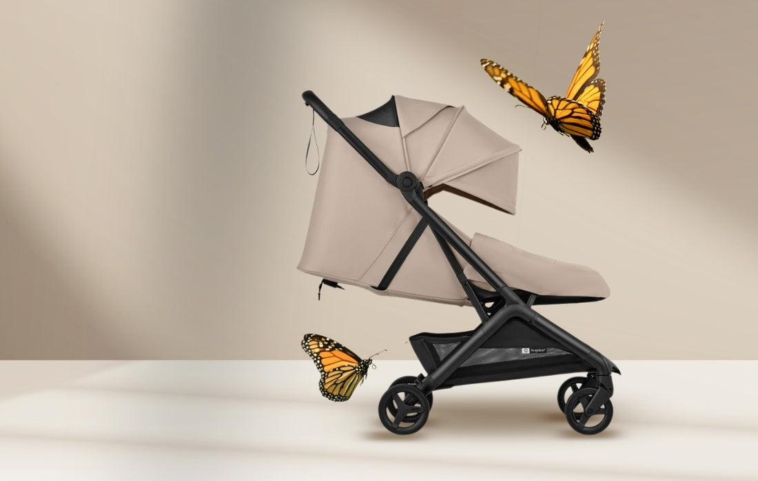 Desert taupe butterfly 2 plus against a beige background with two monarch butterflies