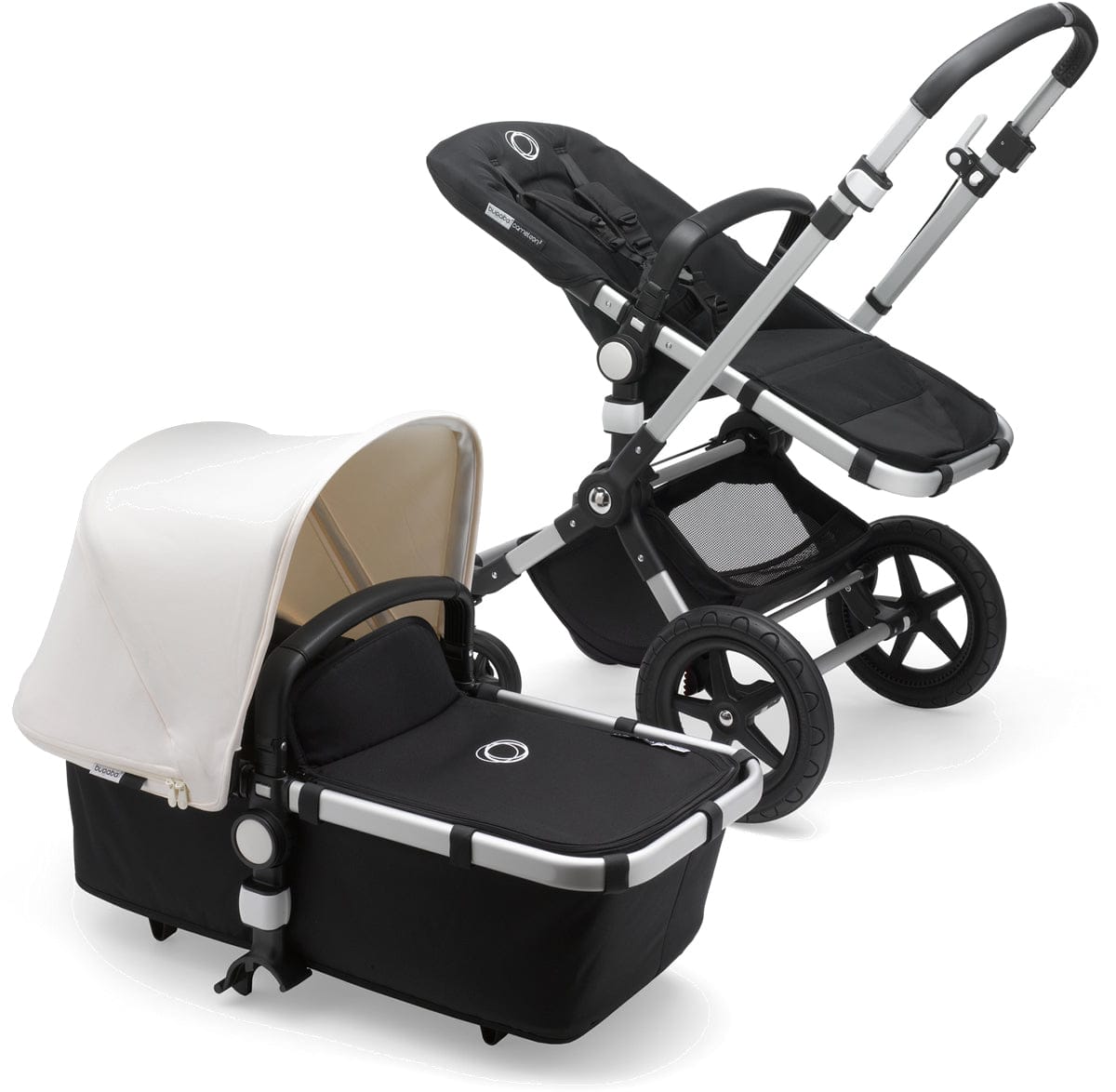Bugaboo Cameleon 3 Plus Complete Stroller - Aluminum/Black/Fresh White - 231155ZW01-230411FW01
