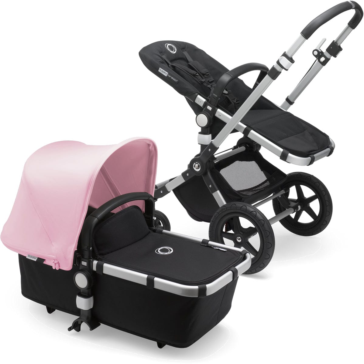 Bugaboo Cameleon 3 Plus Complete Stroller - Aluminum/Black/Soft Pink - 231155ZW01-230411SP01