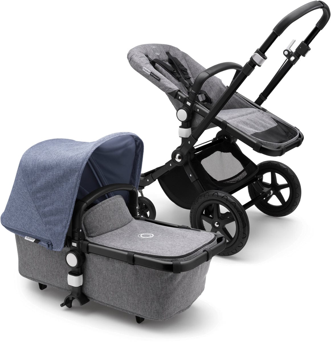 Bugaboo Cameleon 3 Plus Complete Stroller - Black/Grey Melange/Blue melange