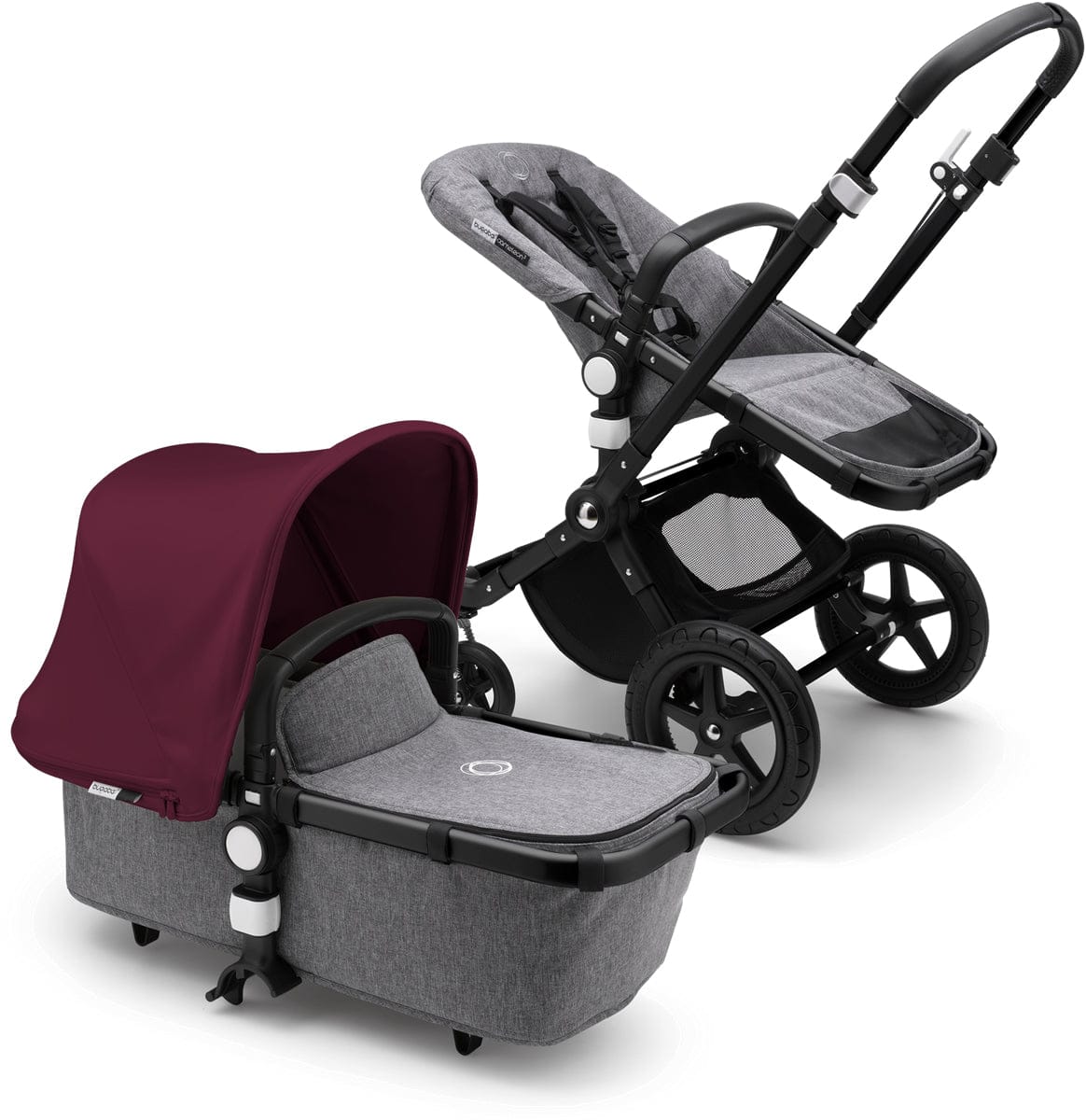 Bugaboo Cameleon 3 Plus Complete Stroller - Black/Grey Melange/Ruby Red