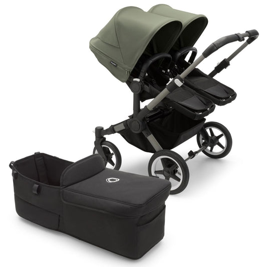 Bugaboo Donkey 5 Duo Complete Stroller Bundle - Graphite / Midnight Black / Forest Green - D5-DUO-100002040-100003033