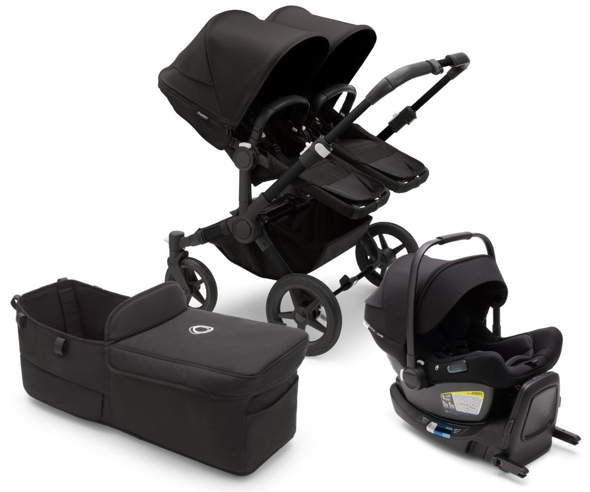 Bugaboo Donkey 5 Duo + Turtle Air Travel System Bundle - Black / Midnight Black / Midnight Black / Black - D5-DUO-TS-100000010-TA