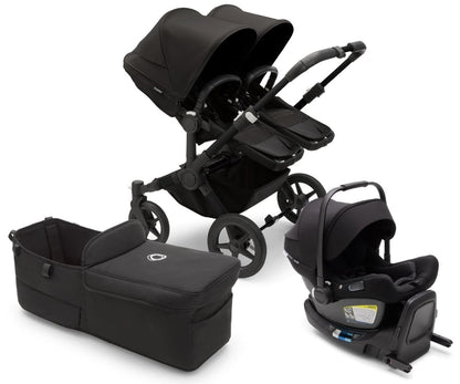 Bugaboo Donkey 5 Duo + Turtle Air Travel System Bundle - Black / Midnight Black / Midnight Black / Black - D5-DUO-TS-100000010-TA