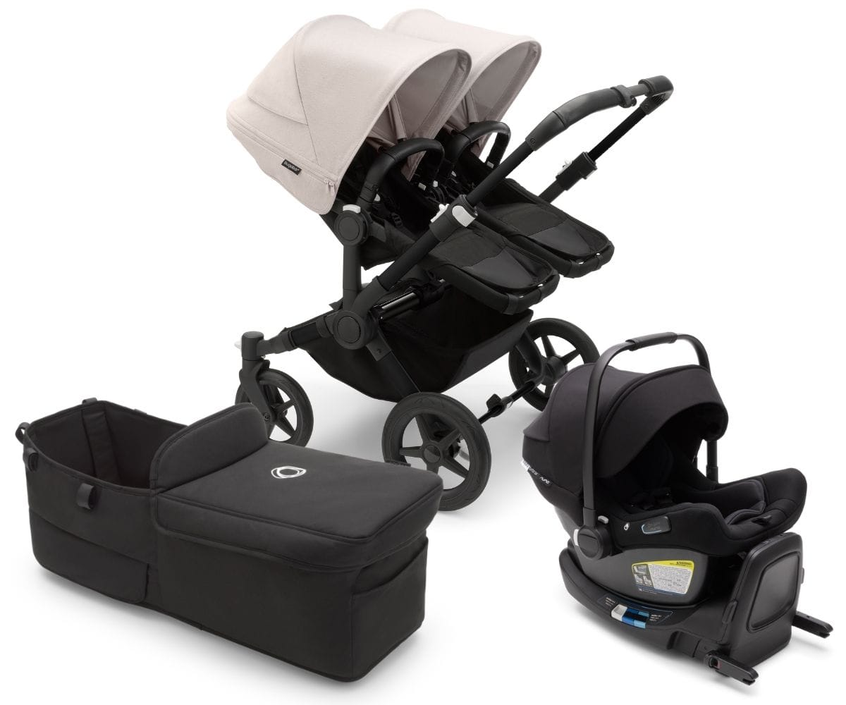 Bugaboo Donkey 5 Duo + Turtle Air Travel System Bundle - Black / Midnight Black / Misty White / Black - D5-DUO-TS-100000049-TA