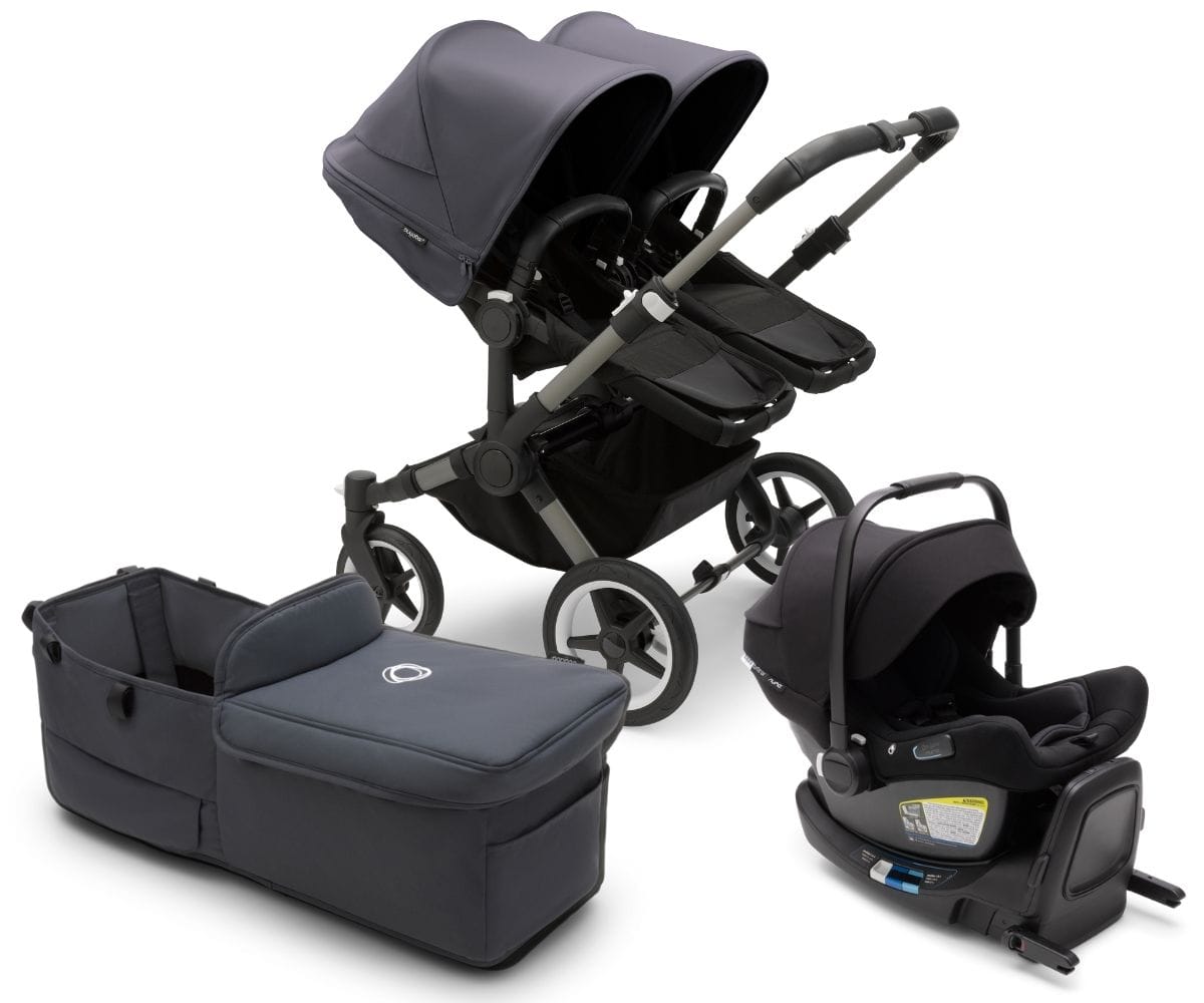 Bugaboo Donkey 5 Duo + Turtle Air Travel System Bundle - Graphite / Stormy Blue / Stormy Blue / Black - D5-DUO-TS-100000048-TA