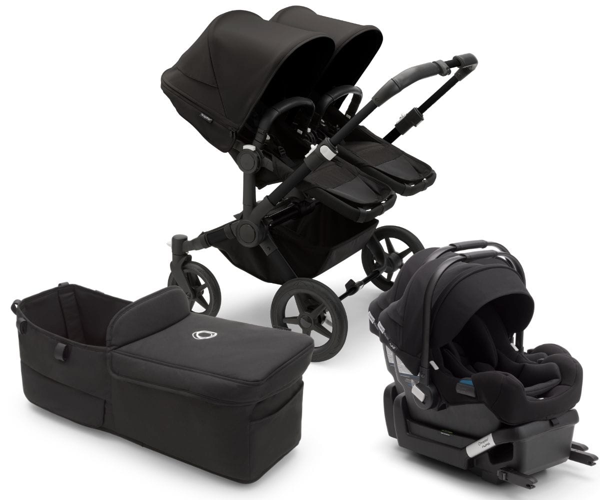 Bugaboo Donkey 5 Duo + Turtle One Travel System Bundle - Black / Midnight Black / Midnight Black / Black - D5-DUO-TS-100000010-TO