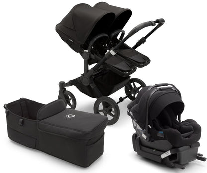 Bugaboo Donkey 5 Duo + Turtle One Travel System Bundle - Black / Midnight Black / Midnight Black / Black - D5-DUO-TS-100000053-TO