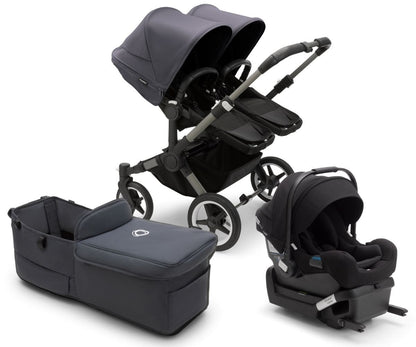 Bugaboo Donkey 5 Duo + Turtle One Travel System Bundle - Graphite / Stormy Blue / Stormy Blue / Black - D5-DUO-TS-100000048-TO