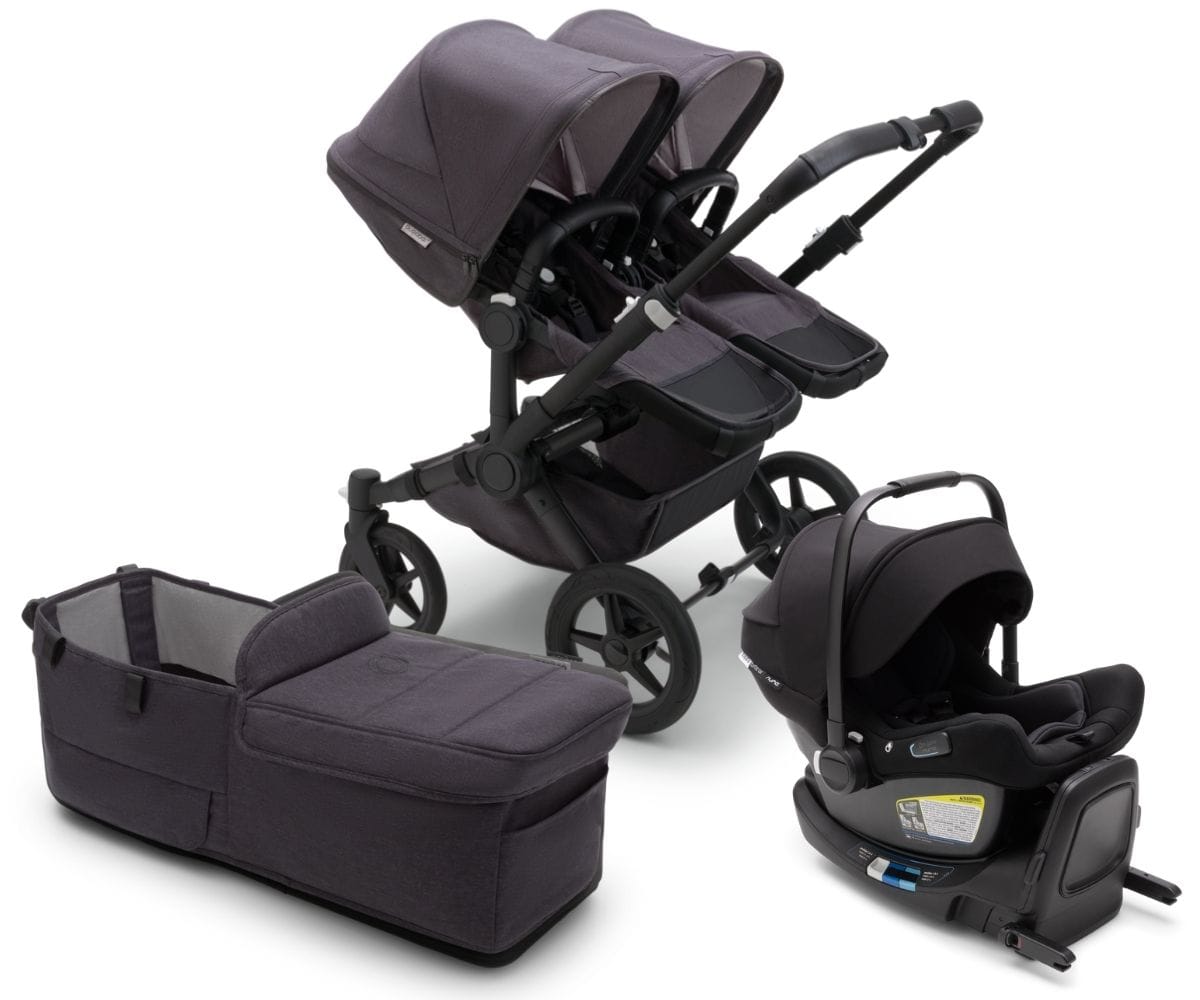Bugaboo Donkey 5 Mineral Duo + Turtle Air Travel System Bundle - Black / Washed Black / Black - D5-DUO-TS-100000050-TA