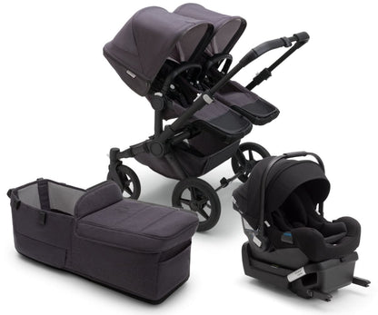 Bugaboo Donkey 5 Mineral Duo + Turtle One Travel System Bundle - Black / Washed Black / Black - D5-DUO-TS-100000033-TO