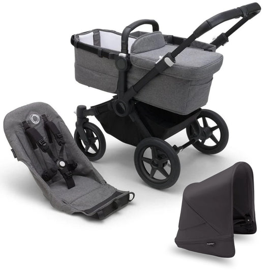 Bugaboo Donkey 5 Mono Complete Single-to-Double Stroller - Black / Grey Melange / Midnight Black - 100002047 - 100003044