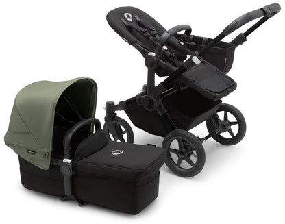 Bugaboo Donkey 5 Mono Complete Single-to-Double Stroller Bundle - Black / Midnight Black / Forest Green - 100002045-100003033