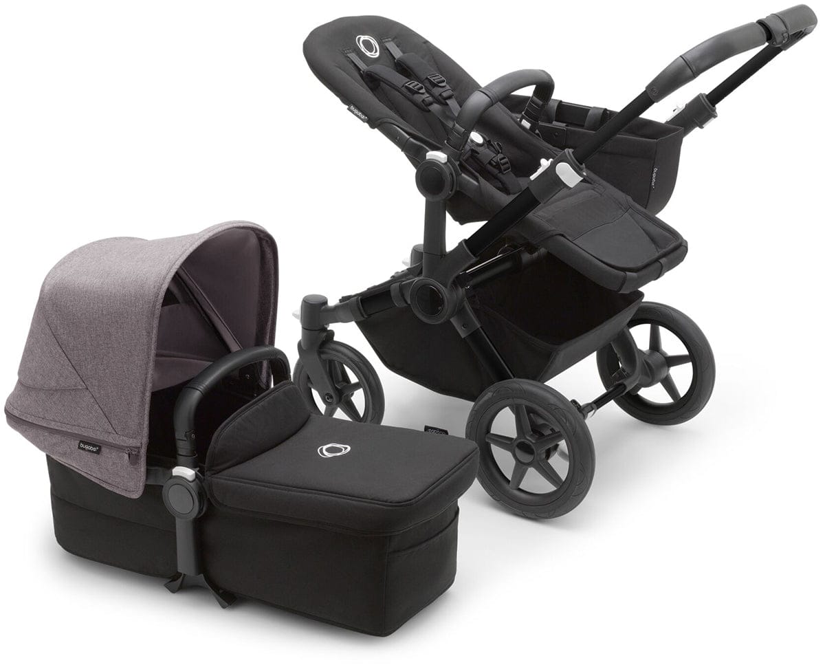 Bugaboo Donkey 5 Mono Complete Single-to-Double Stroller Bundle - Black / Midnight Black / Grey Melange - 100002045-100003043