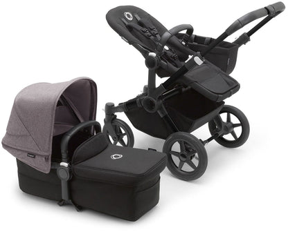 Bugaboo Donkey 5 Mono Complete Single-to-Double Stroller Bundle - Black / Midnight Black / Grey Melange - 100002045-100003043