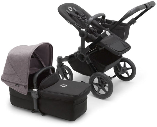 Bugaboo Donkey 5 Mono Complete Single-to-Double Stroller Bundle - Black / Midnight Black / Grey Melange - 100002045-100003043