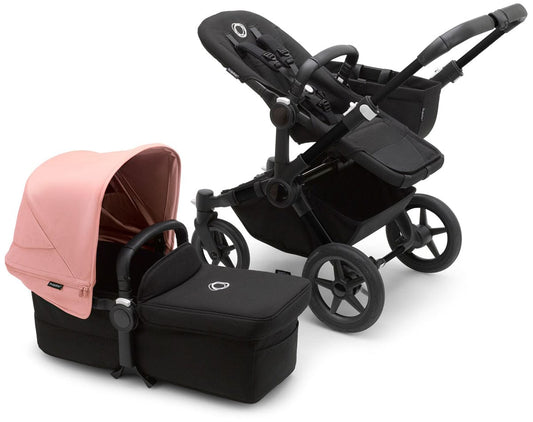 Bugaboo Donkey 5 Mono Complete Single-to-Double Stroller Bundle - Black / Midnight Black / Morning Pink - 100002045-100003042