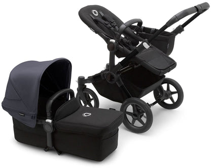 Bugaboo Donkey 5 Mono Complete Single-to-Double Stroller Bundle - Black / Midnight Black / Stormy Blue - 100002045-100003031