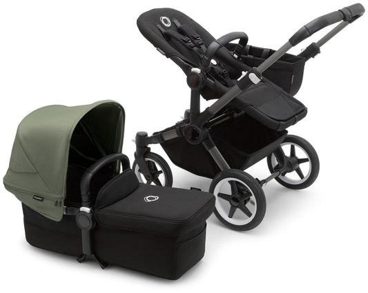 Bugaboo Donkey 5 Mono Complete Single-to-Double Stroller Bundle - Graphite / Midnight Black / Forest Green - 100002031-100003004