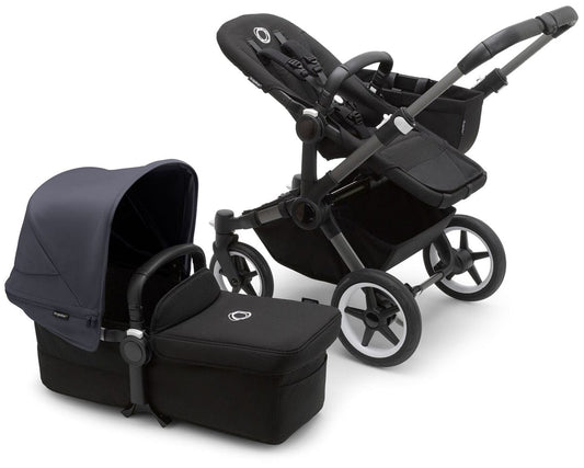Bugaboo Donkey 5 Mono Complete Single-to-Double Stroller Bundle - Graphite / Midnight Black / Stormy Blue - 100002040-100003031