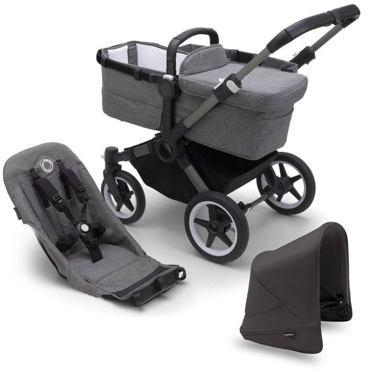 Bugaboo Donkey 5 Mono Complete Single-to-Double Stroller - Graphite  / Grey Melange / Midnight Black - 100002046 - 100003044