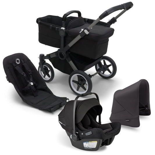 Bugaboo Donkey 5 Mono + Turtle Air Shield Travel System Bundle - Graphite  / Midnight Black / Midnight Black / Black - TS - 100002031 - 100003044