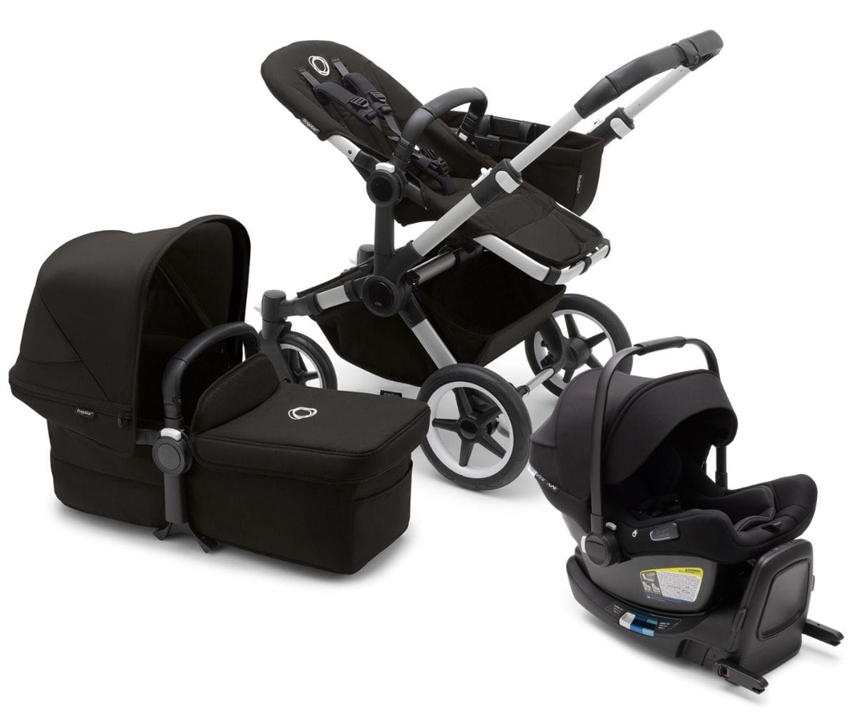 Bugaboo Donkey 5 Mono + Turtle Air Travel System Bundle - Aluminum / Midnight Black / Midnight Black / Black - D5-MONO-TS-100000047-TA