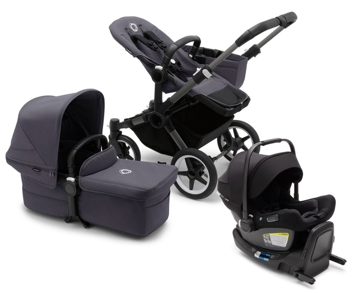 Bugaboo Donkey 5 Mono + Turtle Air Travel System Bundle - Graphite / Stormy Blue / Stormy Blue / Black - D5-MONO-TS-100000048-TA