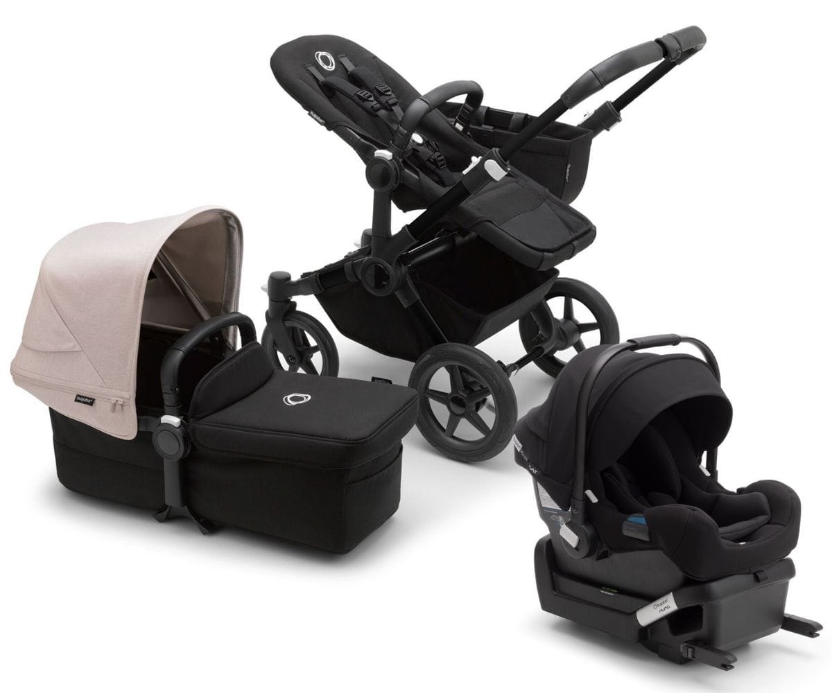 Bugaboo Donkey 5 Mono + Turtle One Travel System Bundle - Black / Midnight Black / Misty White / Black - D5-MONO-TS-100000049-TO