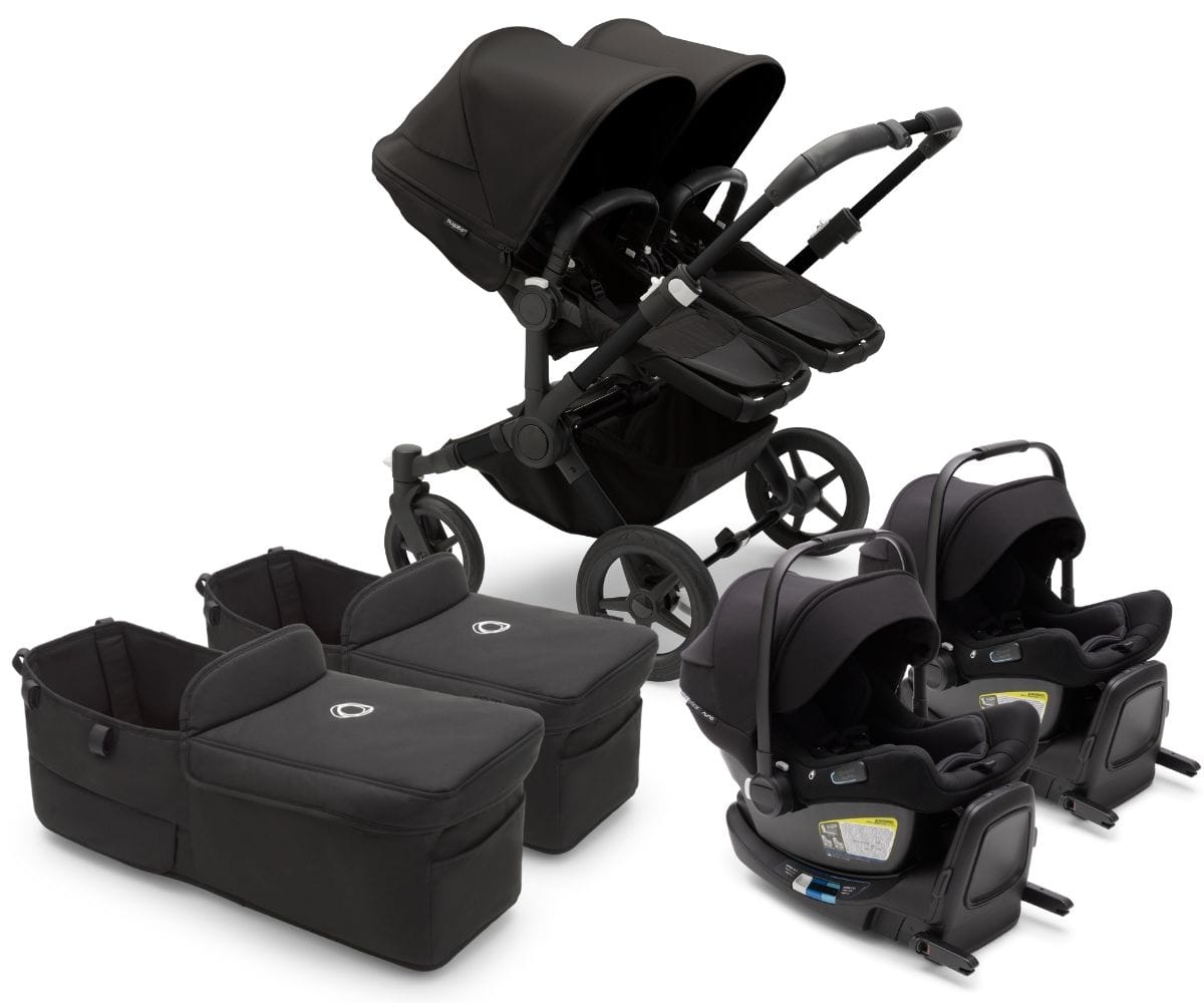 Bugaboo Donkey 5 + Turtle Air Twin Travel System Bundle - Black / Midnight Black / Midnight Black / Black - D5-TWIN-TS-100000010-TA