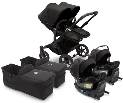 Bugaboo Donkey 5 + Turtle Air Twin Travel System Bundle - Black / Midnight Black / Midnight Black / Black - D5-TWIN-TS-100000053-TA