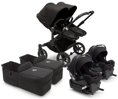 Bugaboo Donkey 5 + Turtle One Twin Travel System Bundle - Black / Midnight Black / Midnight Black / Black