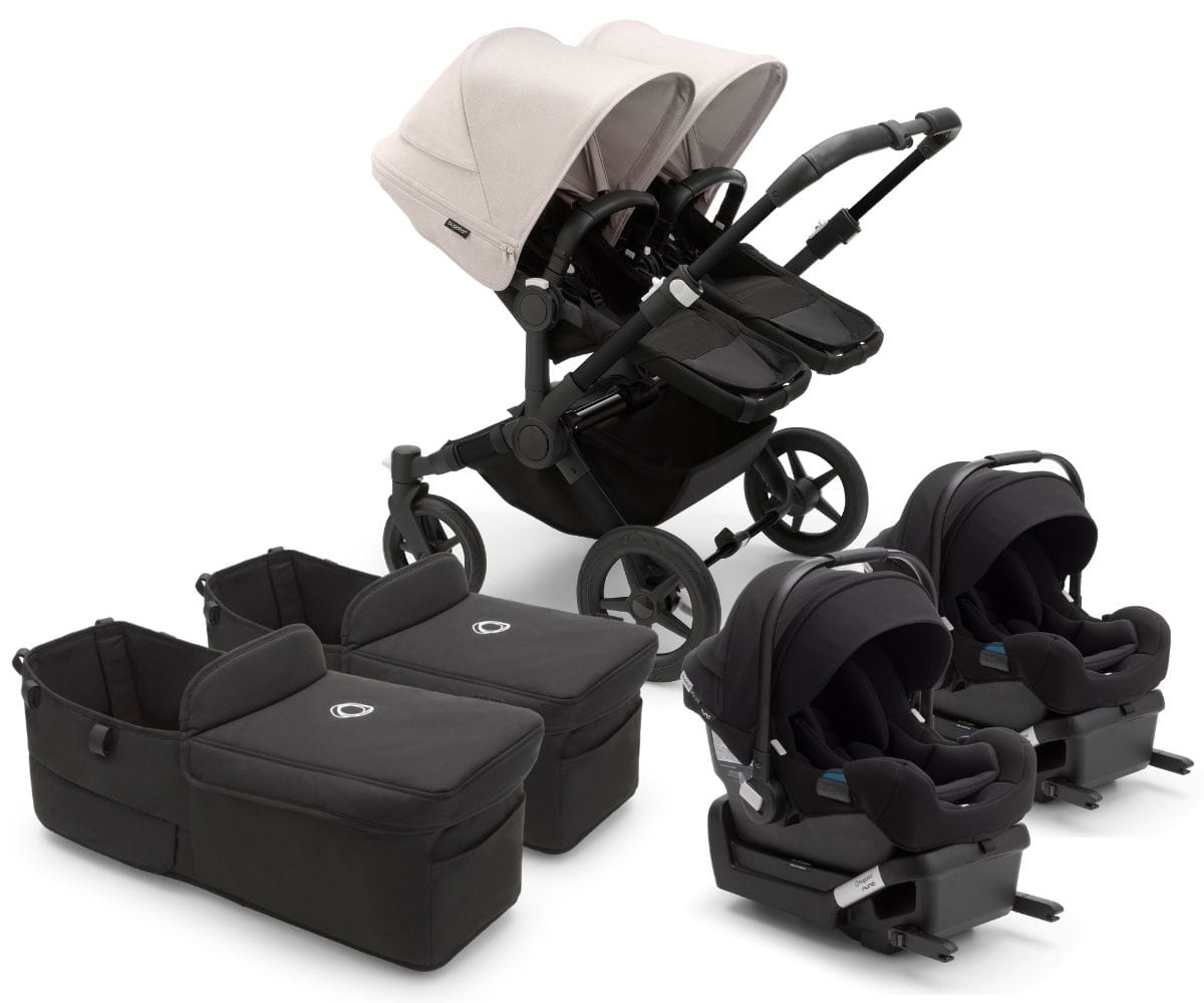 Bugaboo Donkey 5 + Turtle One Twin Travel System Bundle - Black / Midnight Black / Misty White / Black