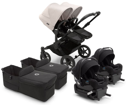 Bugaboo Donkey 5 + Turtle One Twin Travel System Bundle - Black / Midnight Black / Misty White / Black