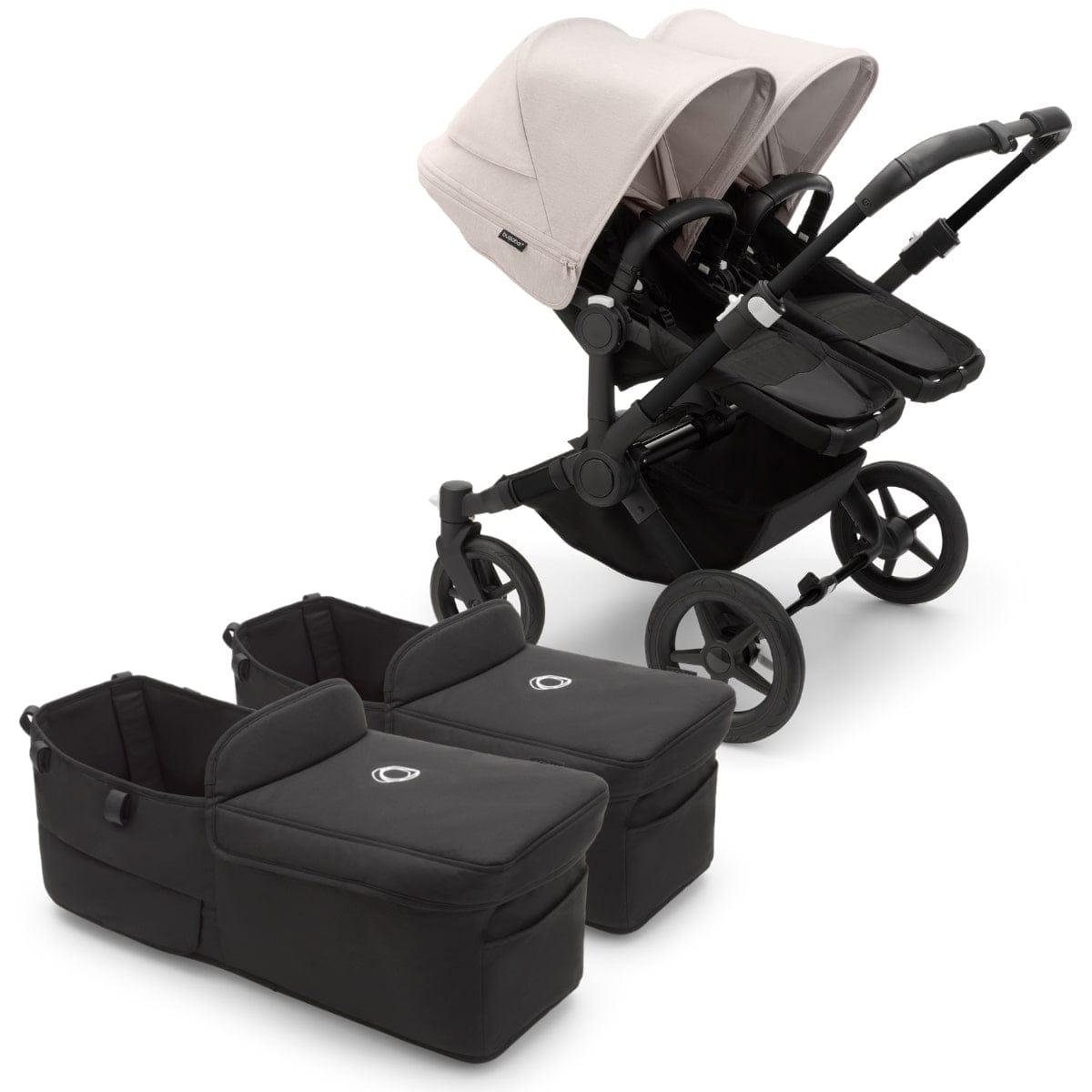 Bugaboo Donkey 5 Twin Complete Stroller Bundle - Black / Midnight Black / Misty White / Black - D5-TWIN-100000049