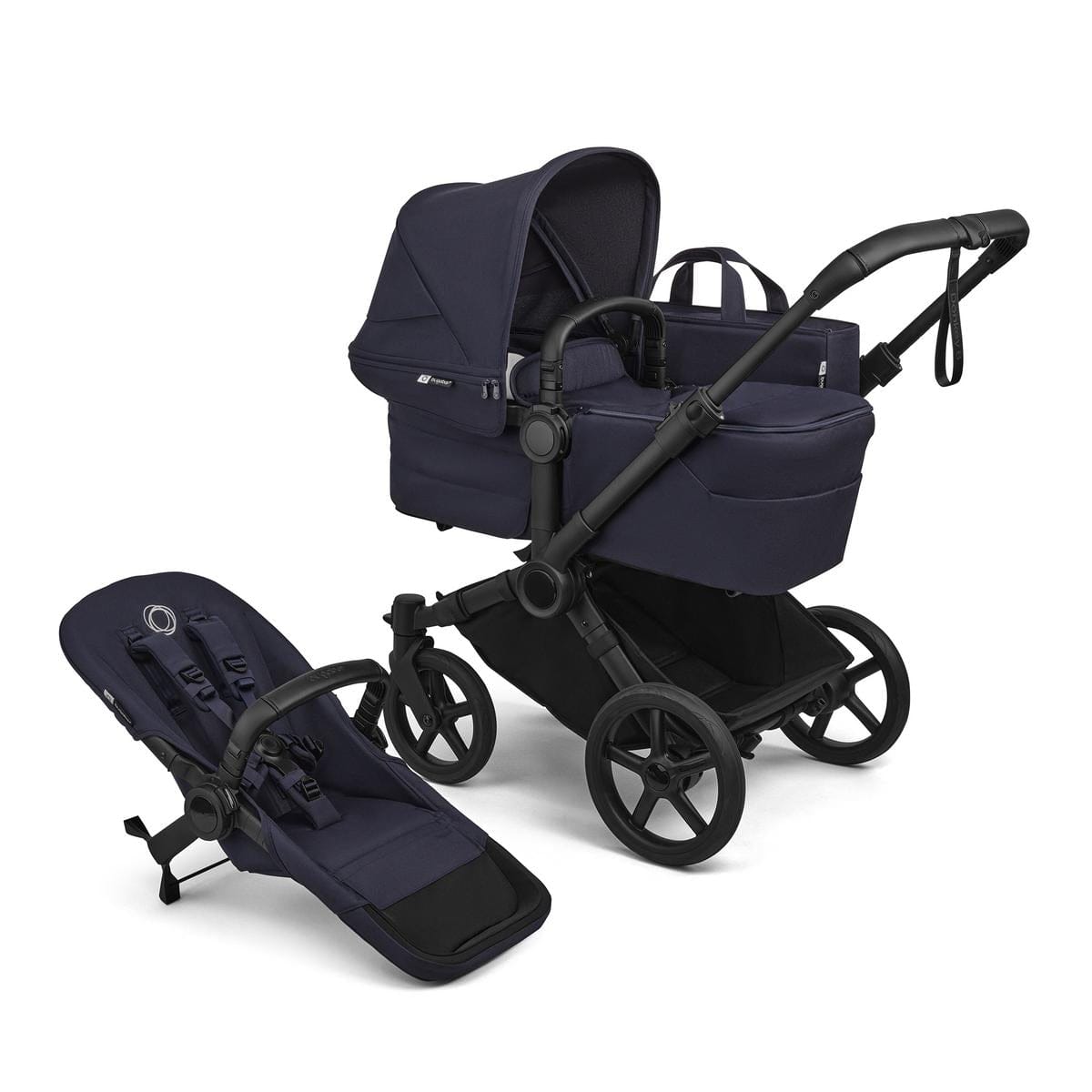Bugaboo Donkey 6 Complete Single-to-Double Stroller - Black / Deep Indigo / Deep Indigo - 100370030