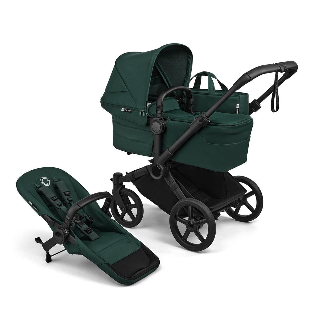 Bugaboo Donkey 6 Complete Single-to-Double Stroller - Black / Fern Green / Fern Green - 100370033