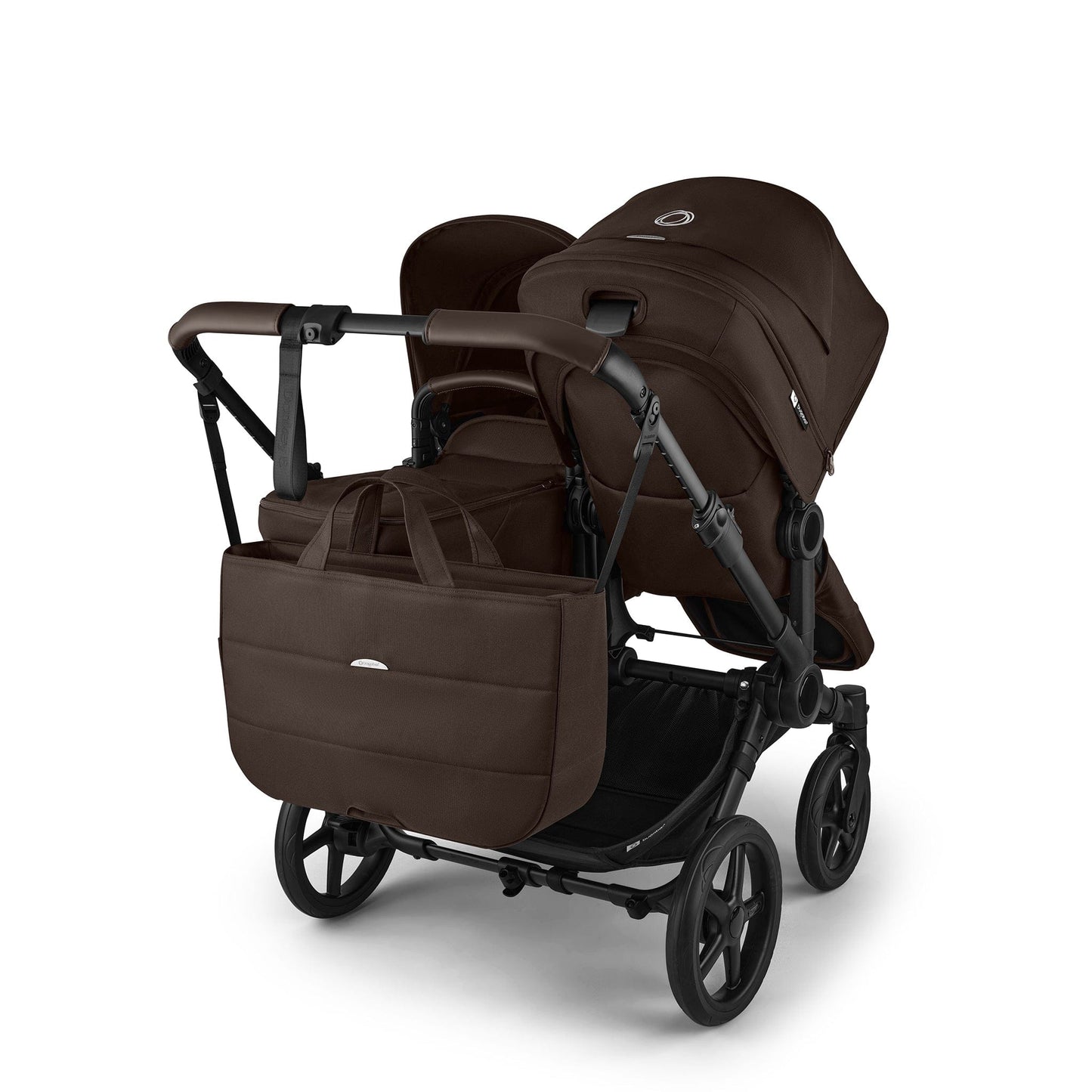 Bugaboo Donkey 6 Duo Complete Stroller Bundle - Black / Cocoa Brown / Cocoa Brown - D6-DUO-100370034