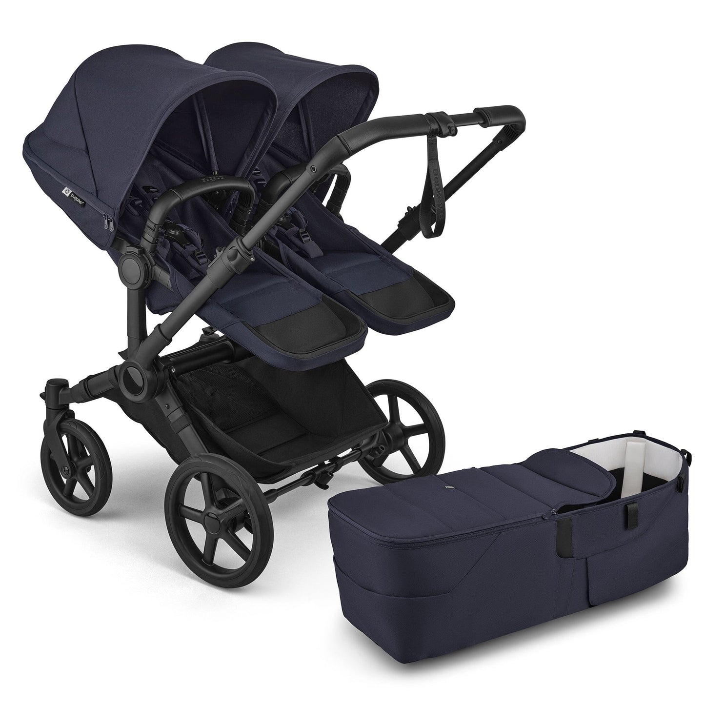 Bugaboo Donkey 6 Duo Complete Stroller Bundle - Black / Deep Indigo / Deep Indigo - D6-DUO-100370030