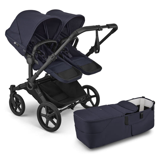 Bugaboo Donkey 6 Duo Complete Stroller Bundle - Black / Deep Indigo / Deep Indigo - D6-DUO-100370030
