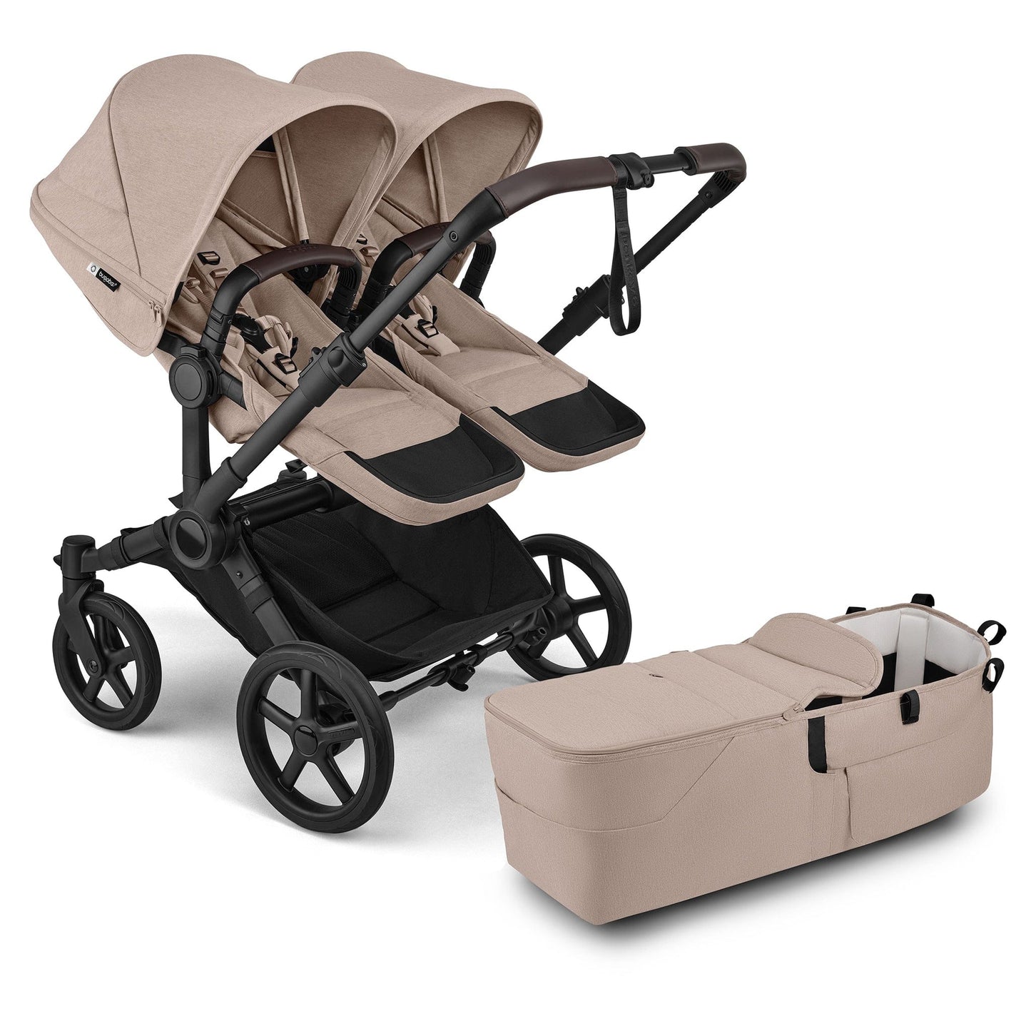 bugaboo Donkey 6 Duo Essential Bundle desert taupe for 2 children with 4 wheels