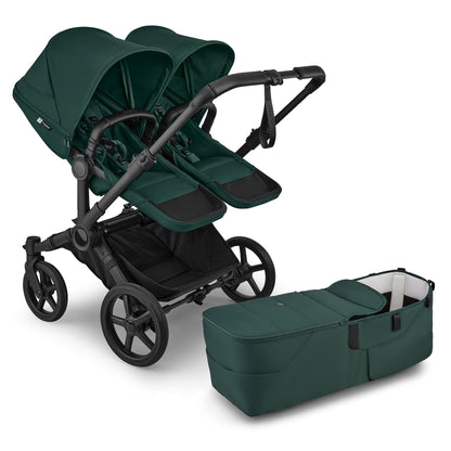 Bugaboo Donkey 6 Duo Complete Stroller Bundle - Black / Fern Green / Fern Green - D6-DUO-100370033