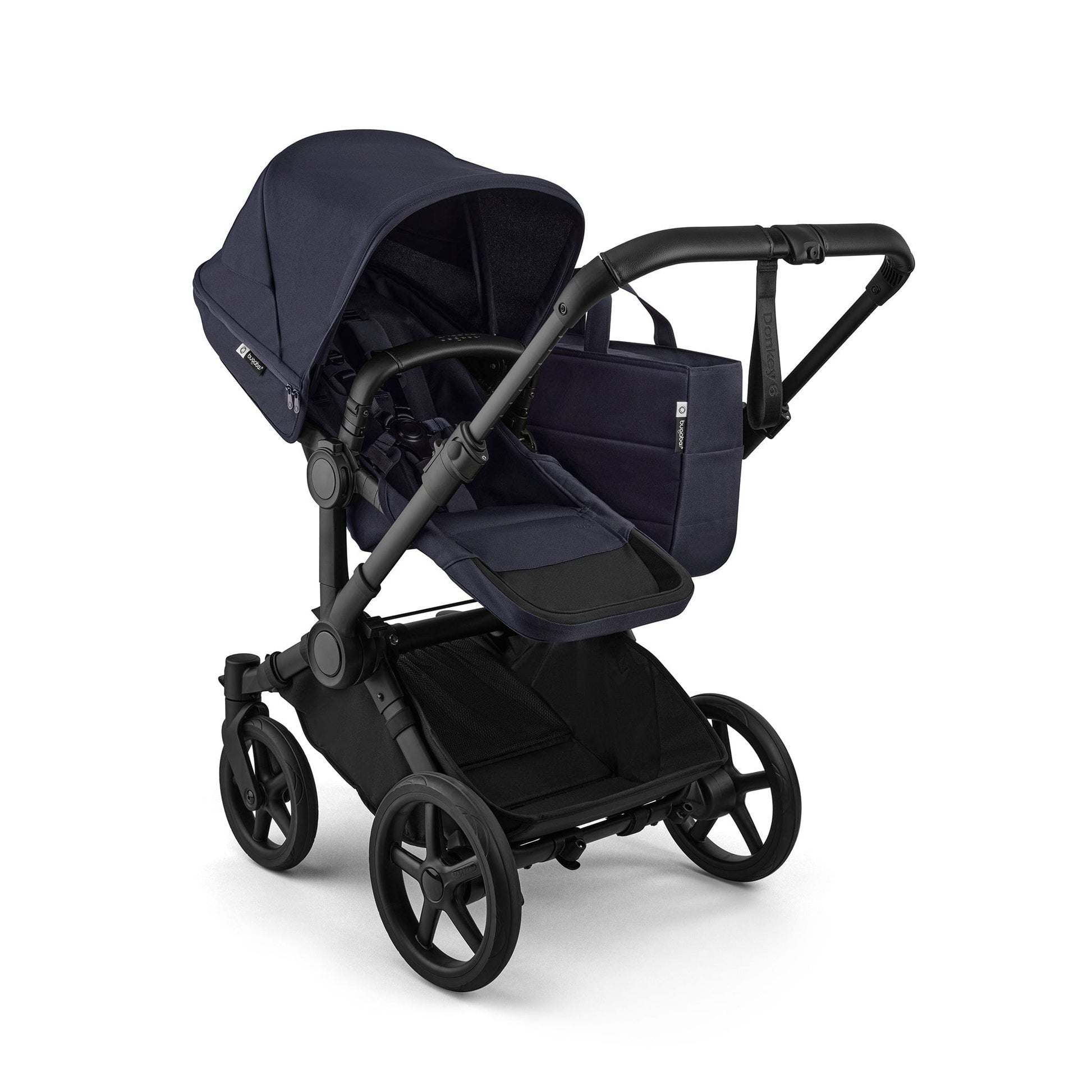 Bugaboo Donkey 6 Duo + Turtle Air Shield Travel System Bundle - Black / Deep Indigo / Deep Indigo - D6-DUO-TRVL-100370030